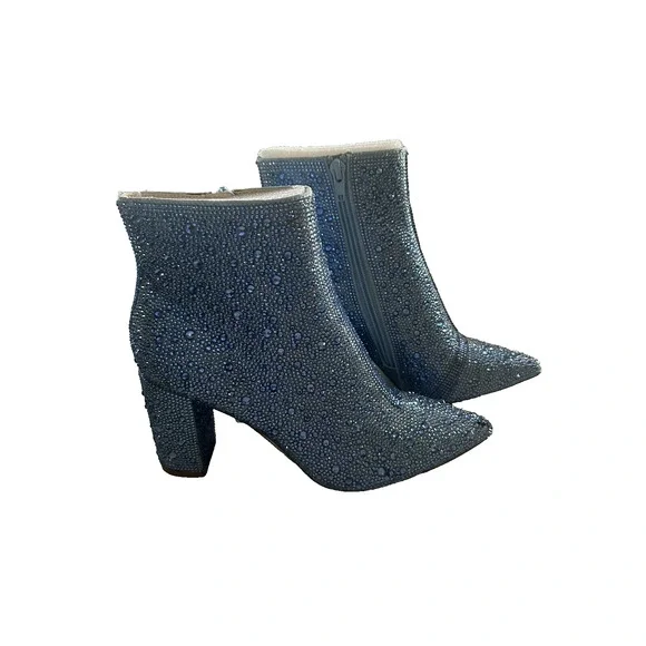Betsy Johnson SB Cady Rhinestone Ankle Boots Booties Size 6 Light Blue NEW - Picture 2 of 13